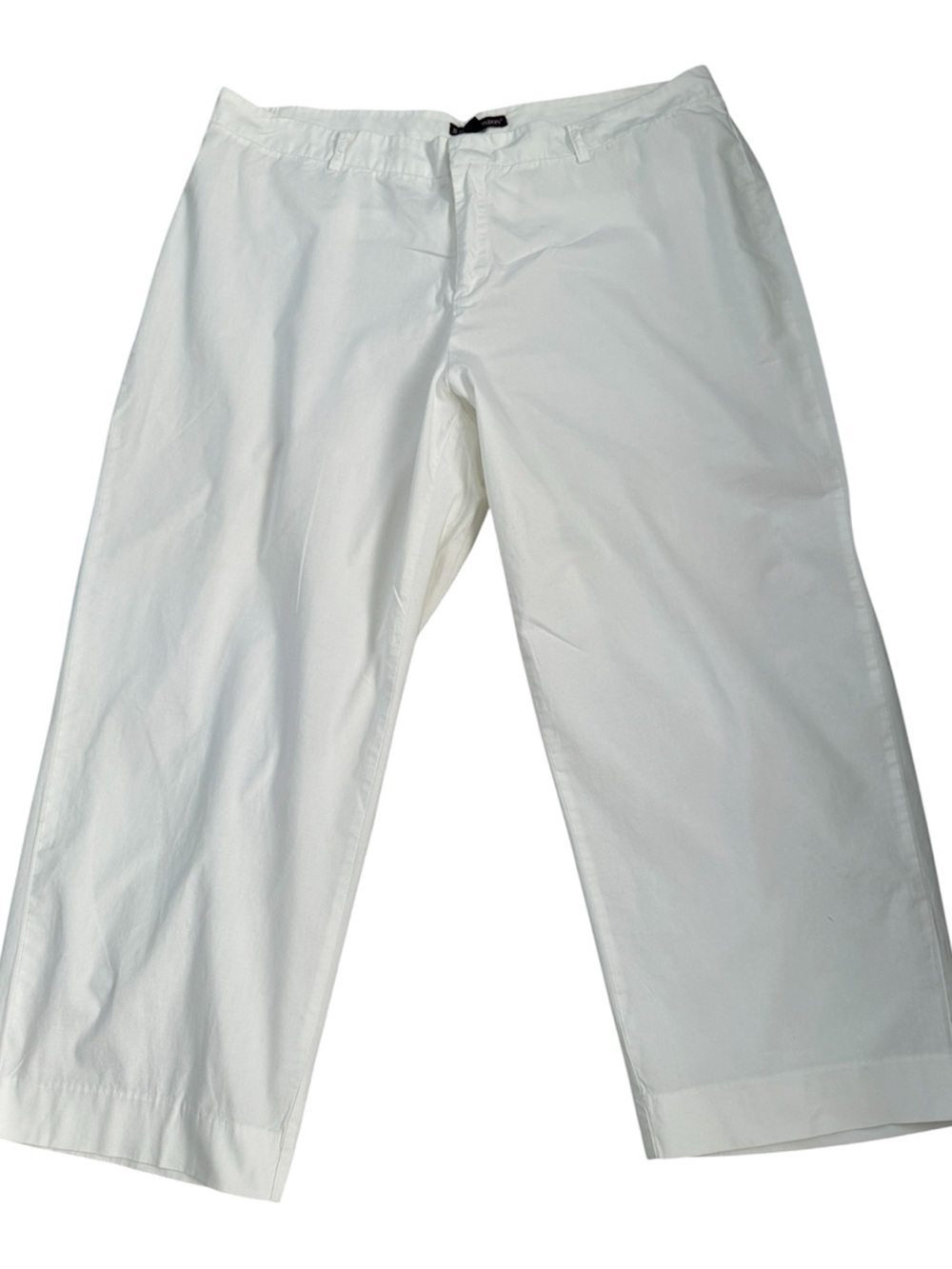 Jessica London White Cropped Cotton Pants